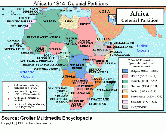 Ο διαμοιρασμός της Αφρικής από από τους Ευρωπαίους