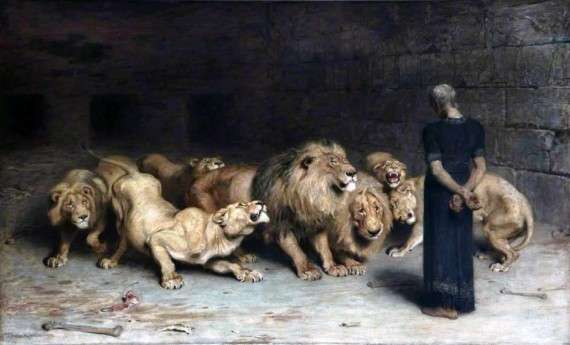 “Ο Δανιήλ στο Λάκκο με τα Λιοντάρια» του Briton Riviere. 