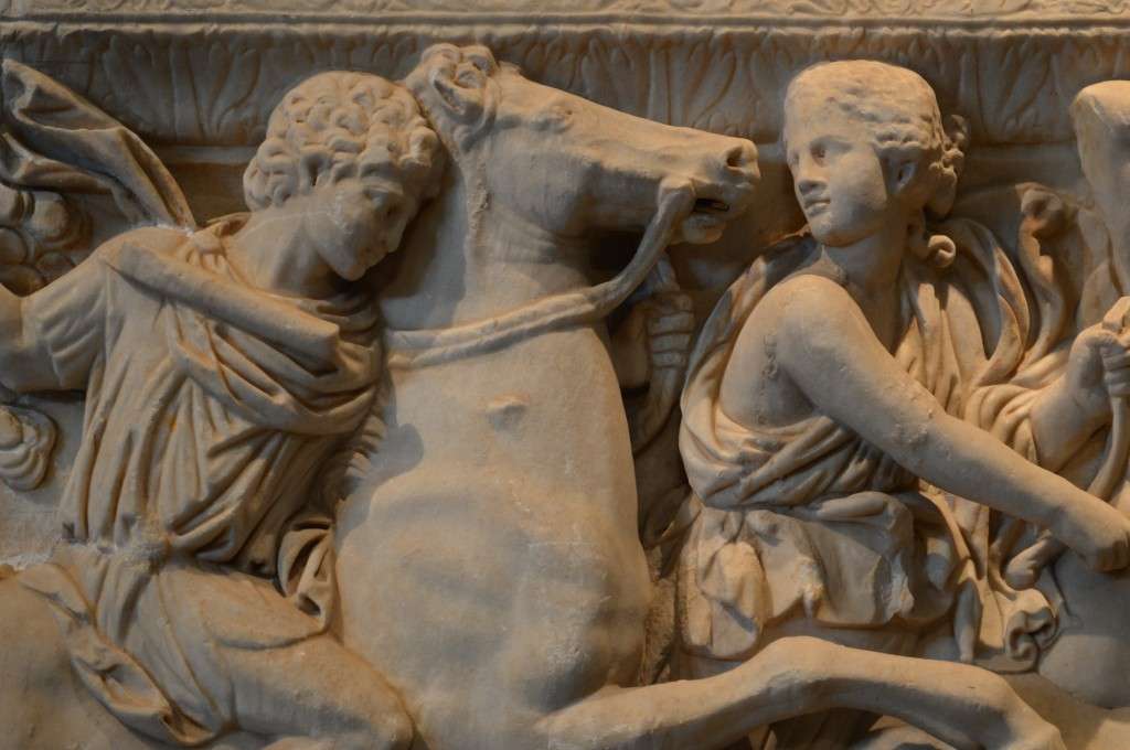 Μαρμάρινη ρωμαϊκή σαρκοφάγος, 3ος αι. μ.Χ. (λεπτομέρεια). Αρχαιολογικό Μουσείο Θεσσαλονίκης