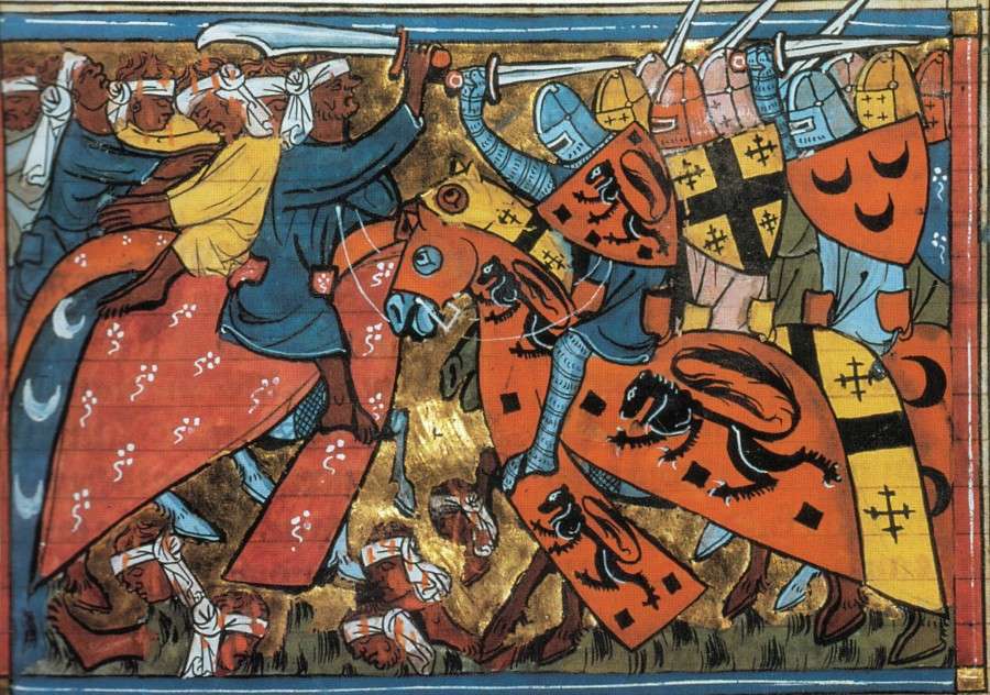 Ιππότε;ς της Α' Σταυροφορίας, μεσαιωνική απεικόνιση