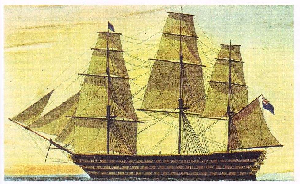 Τρίκροτο πολεμικό πλοίο από την εποχή της επανάστασης του 1821.