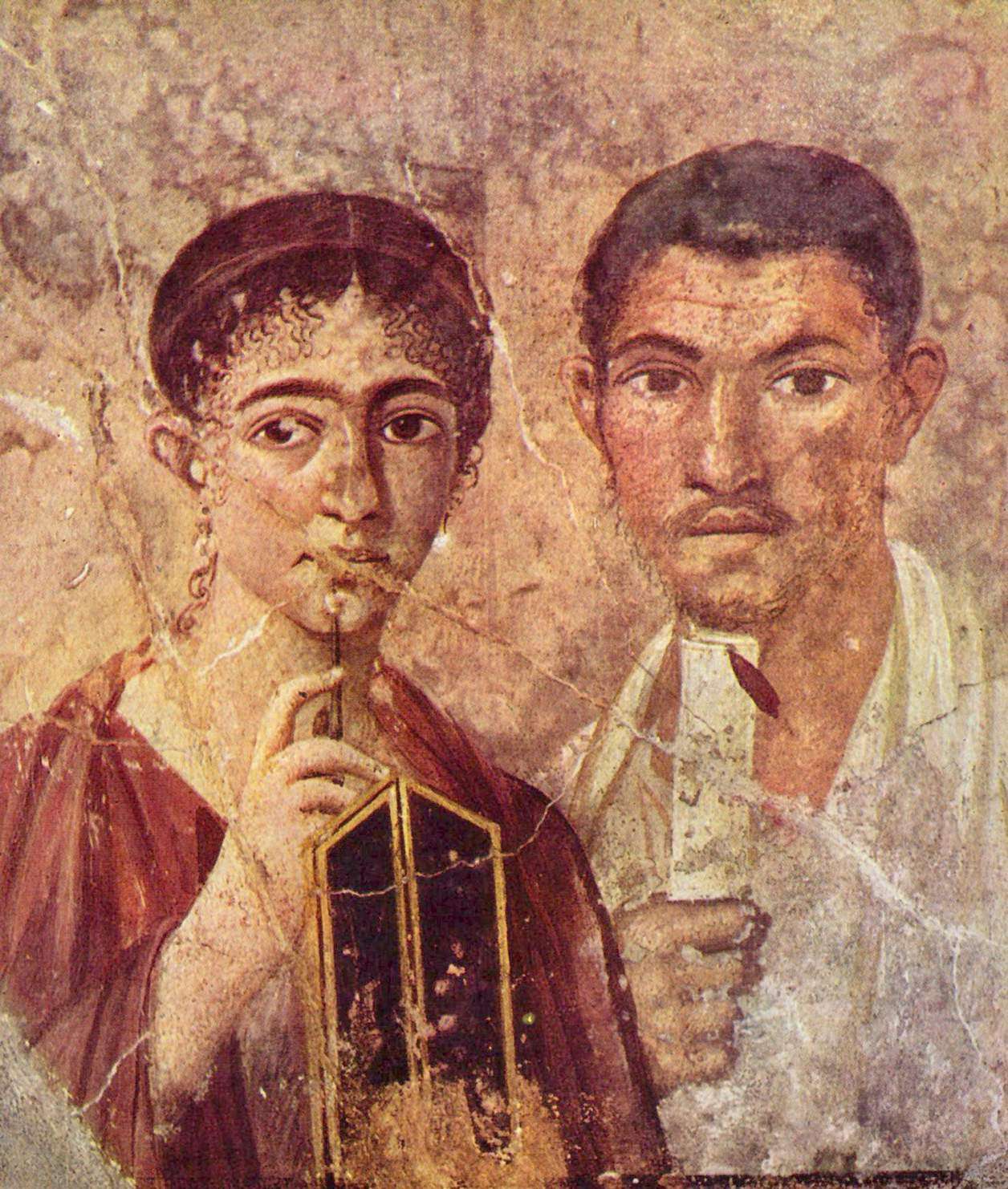 Πορτραίτο του Paquius Proculus και τη συζύγου του από την πόλη της Πομπηίας. Museo Archeologico Nazionale (Νάπολη), περ. 20-30 μ.Χ.