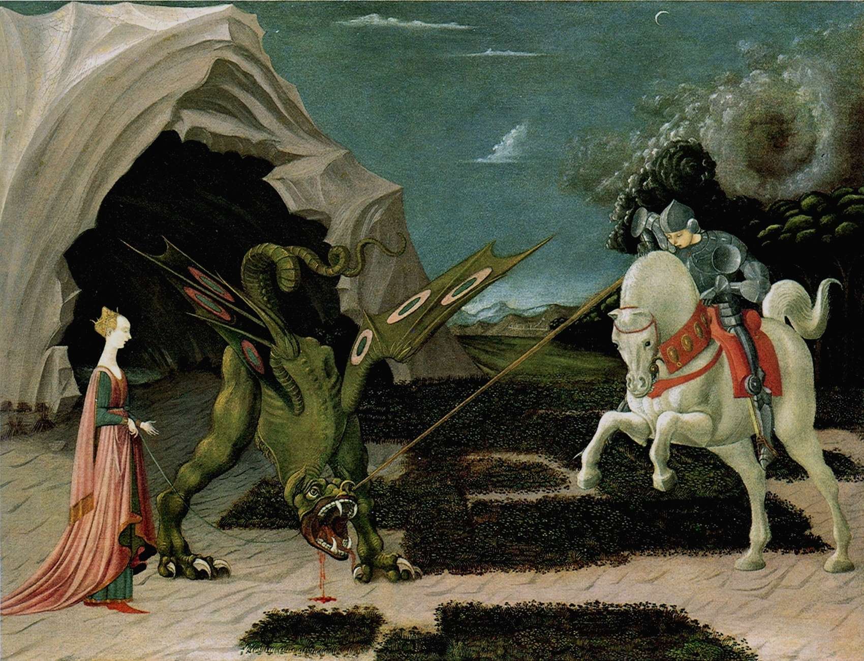 Πάολο Ουτσέλλο (Paolo Uccello, 15 Ιουνίου 1397 - 10 Δεκεμβρίου 1475). Ο Άγιος Γεώργιος σκοτώνει τον Δράκοντα, Εθνική Πινακοθήκη Λονδίνου.