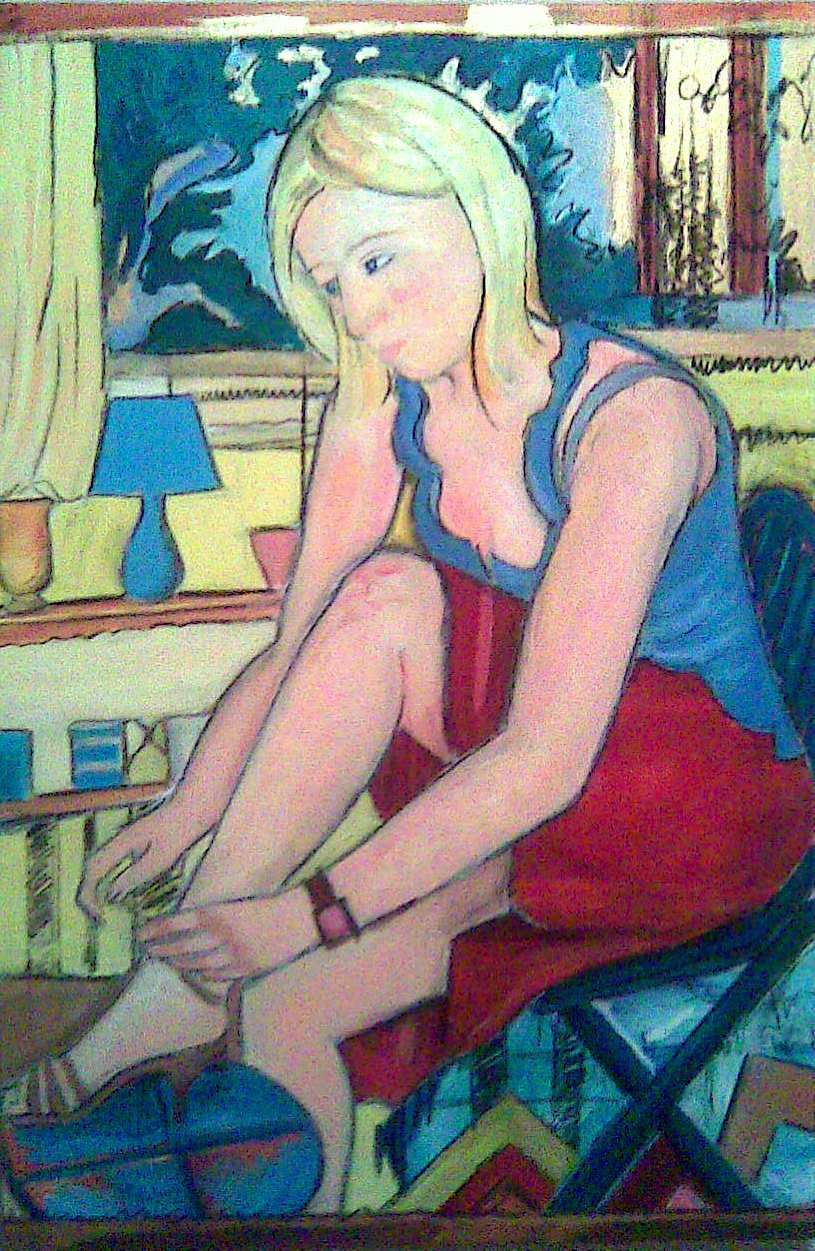 Painting Of A Blonde Girl By Kate Duffy