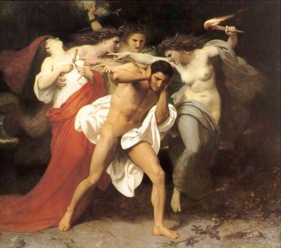 Στην ελληνική μυθολογία, ο Ορέστης ήταν γιος του Αγαμέμνονα και της Κλυταιμνήστρας, αδερφός της Ηλέκτρας και της Ιφιγένειας. Πίνακας του William-Adolphe Bouguereau, Ορέστης και Ερινύες