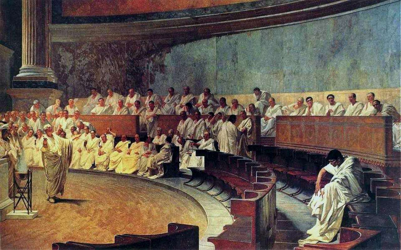 Cicero Denounces Catiline, fresco by Cesare Maccari, 1882–88