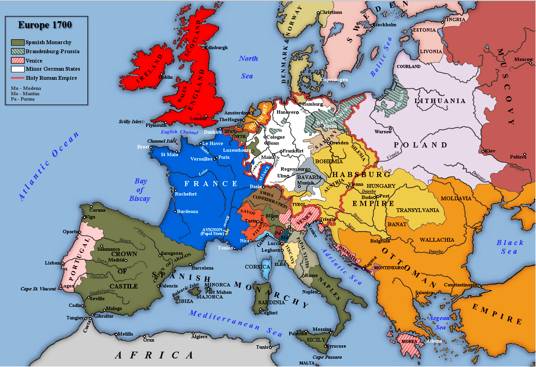 Χάρτης της Ευρώπη το 1700