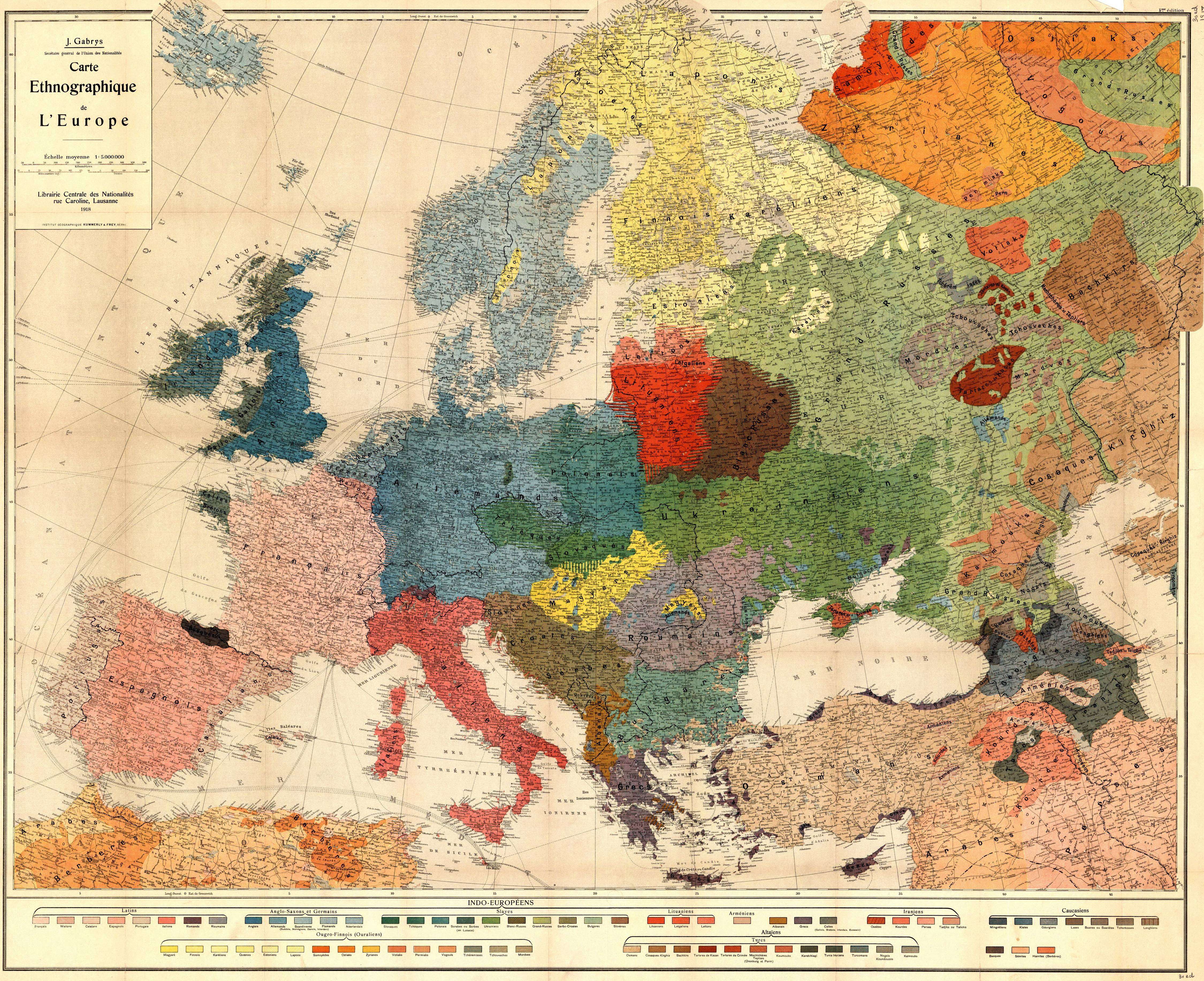 Χάρτης της Ευρώπης (1918) Map of Europe (1918)
