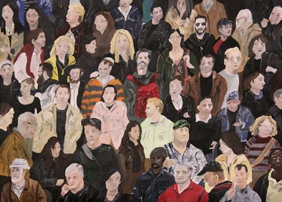 Emily Grenader, "Crowd Painting (Times Square)", 2009. Oil on canvas