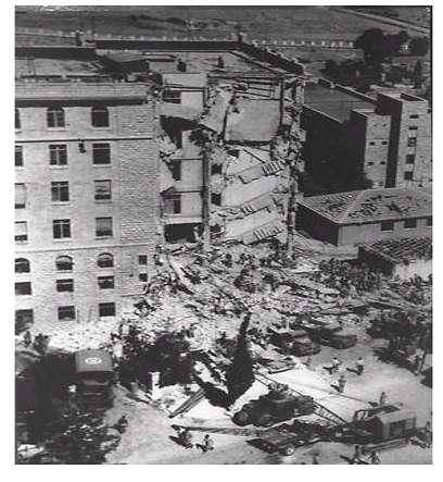 Το ξενοδοχείο Βασιλιάς Δαβίβ μετά την έκρηξη βόμβας
