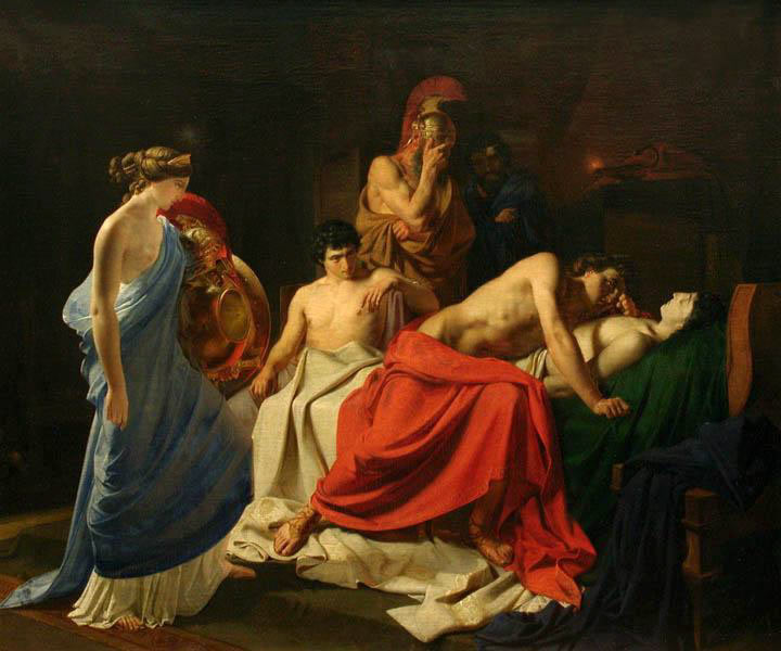 Ο Θρήνος του Αχιλλέα για τον Πάτροκλο. Πίνακας του Νικολάι Γκαι (1855).