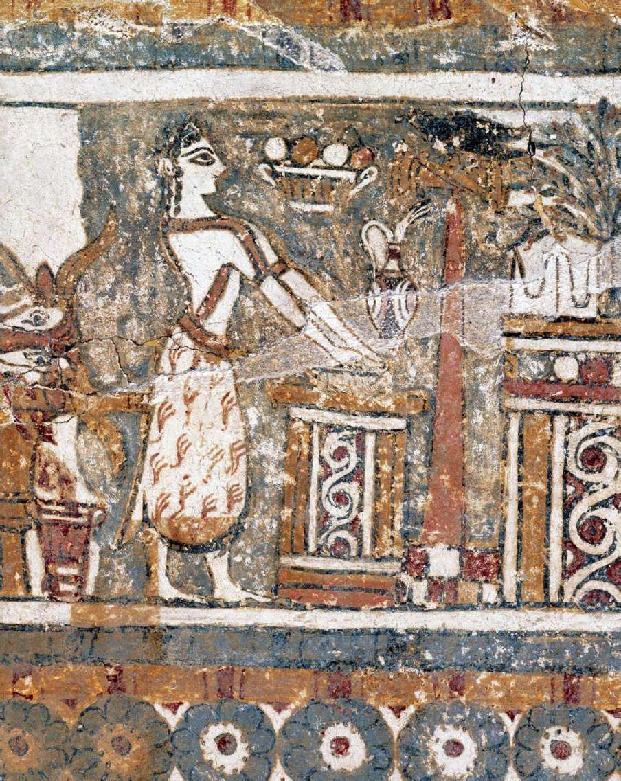 Σαρκοφάγος της Αγίας Τριάδας, λεπτομέρεια. 1350-1300 π.Χ. Αρχαιολογικό Μουσείο Ηρακλείου