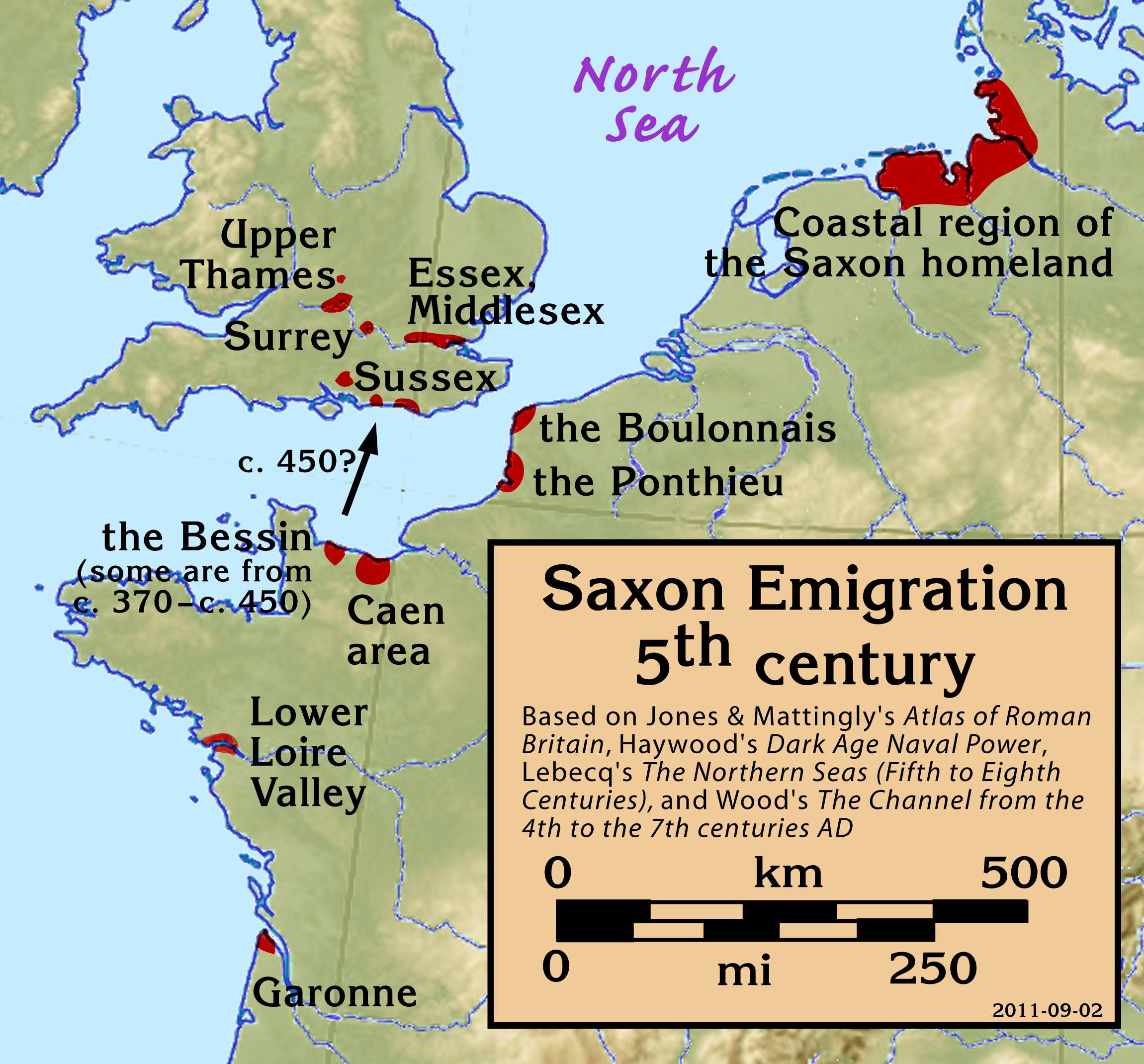 Σαξωνική μετανάστευση, 5ος αιώνας μ.Χ.