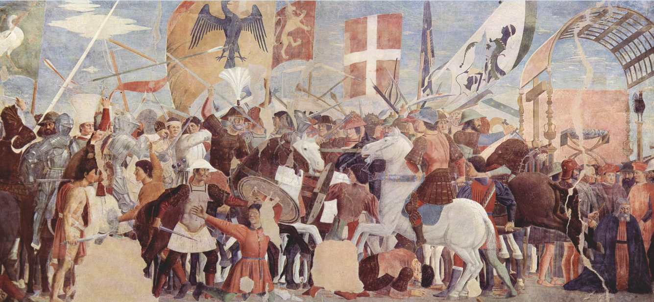 Μάχη μεταξύ του στρατού του Ηρακλείου και των Περσών υπό Khosrau II. Τοιχογραφία του Piero della Francesca, 1452