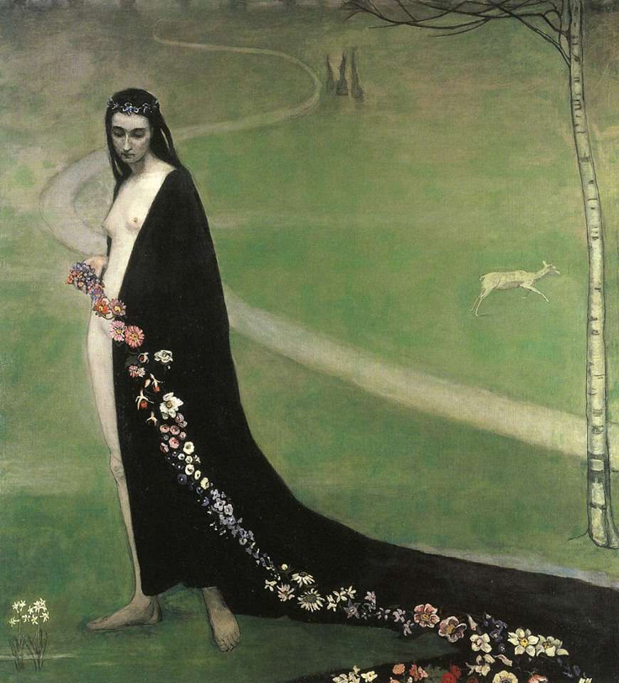 Romaine Brooks, Woman with flowers.