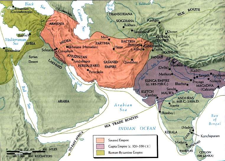 Η αυτοκρατορία των Σασσανιδών και η αυτοκρατορία των Ινδών Γκούπτα (320-550)