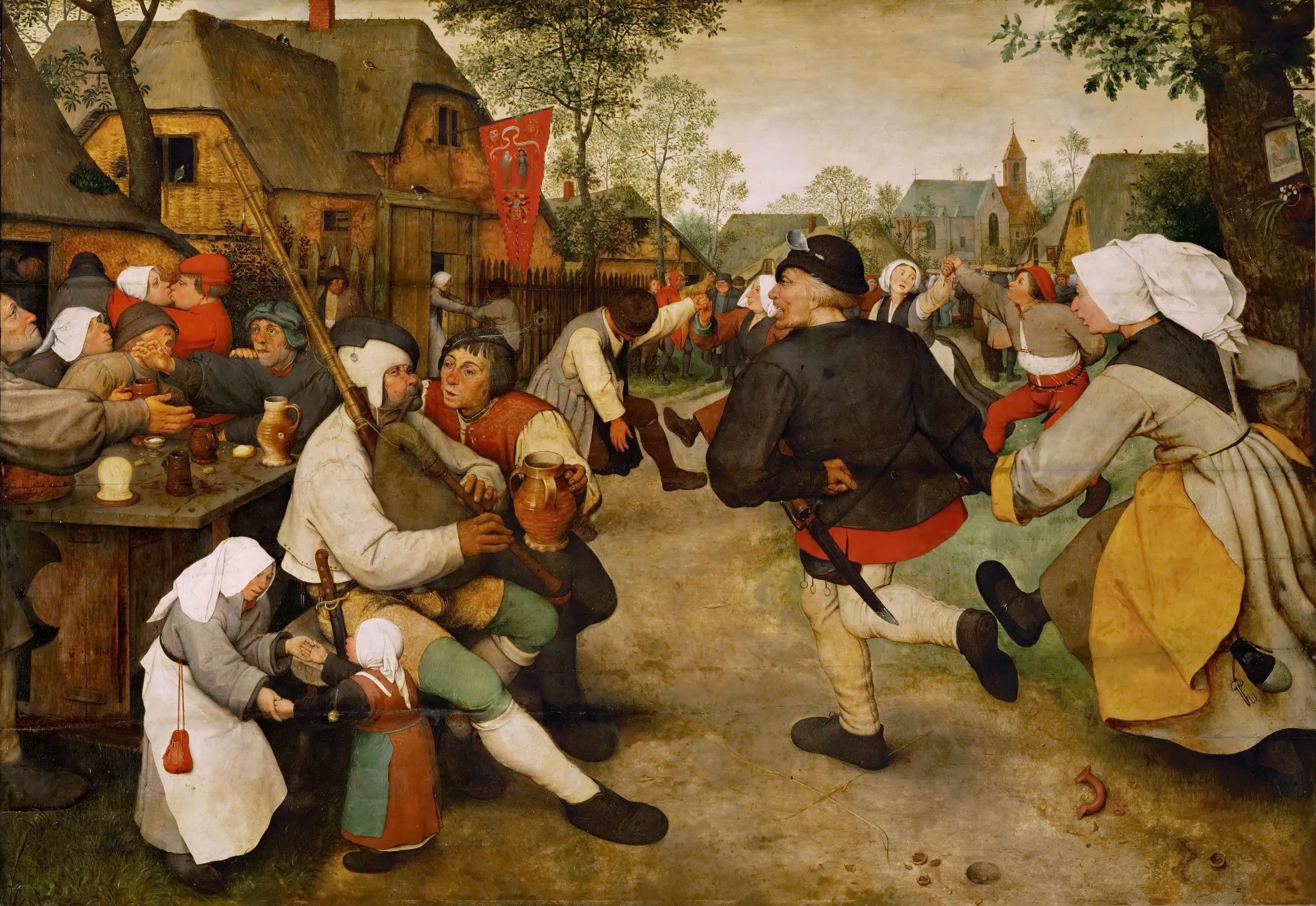 Πίτερ Μπρίγκελ ή Μπρέγκελ ο πρεσβύτερος. The Peasant Dance (1568), Kunsthistorisches Museum, Vienna, oil on oak panel