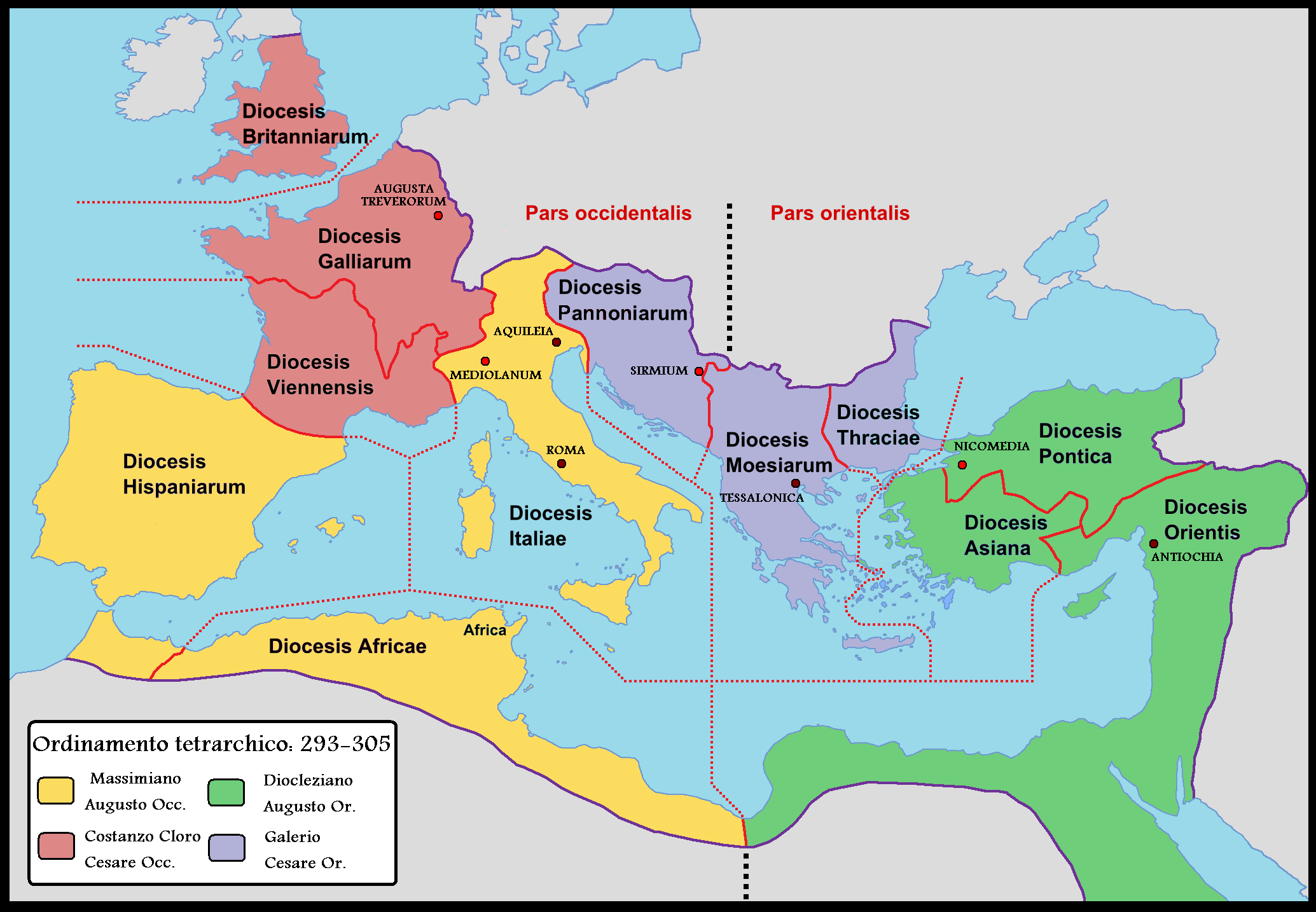 Χάρτης: Η ρωμαίική αυτοκρατορία τον 3ο αιώνα μ.Χ.