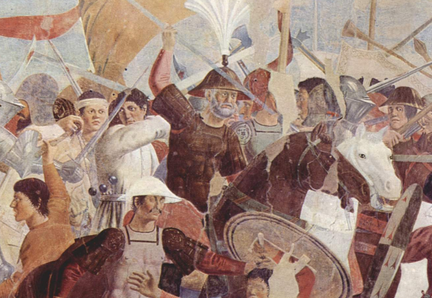 Μάχη μεταξύ του στρατού του Ηρακλείου και των Περσών υπό Khosrau II. Τοιχογραφία του Piero della Francesca, 1452