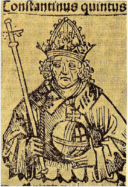 Ο Κωνσταντίνος Ε΄ (Ιούλιος 718 - 14 Σεπτεμβρίου 775) ήταν Βυζαντινός αυτοκράτορας. Βασίλευσε μεταξύ 741 και 775. Επονομάστηκε υβριστικά από τους αντιπάλους του εικονόφιλους Κοπρώνυμος, με την εξήγηση ότι κατά το βάπτισμά του ρύπανε την κολυμβήθρα.
