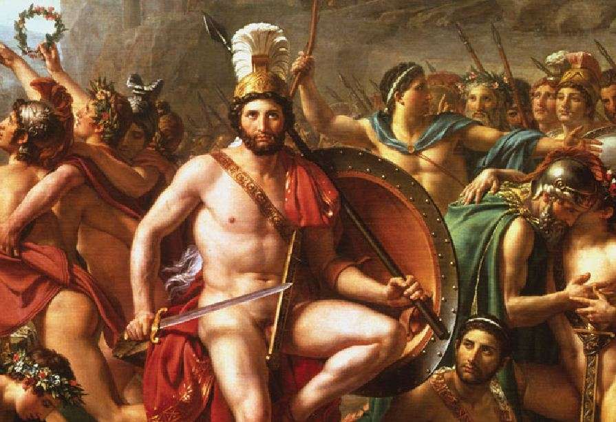 Ο βασιλιάς της Σπάρτης Λεωνίδας στη μάχη των Θερμοπυλών. Leonidas at Thermopylae by Jacques-Louis David.