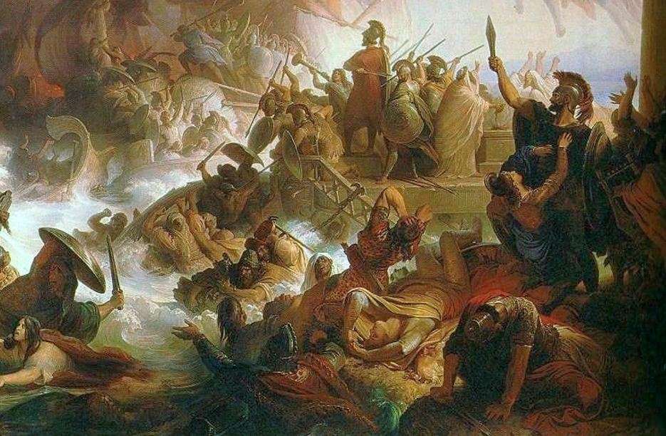 Η Ναυμαχία στη Σαλαμίνα (Die Seeschlacht bei Salamis), του Γερμανού Βίλχελμ φον Κάουλμπαχ.
