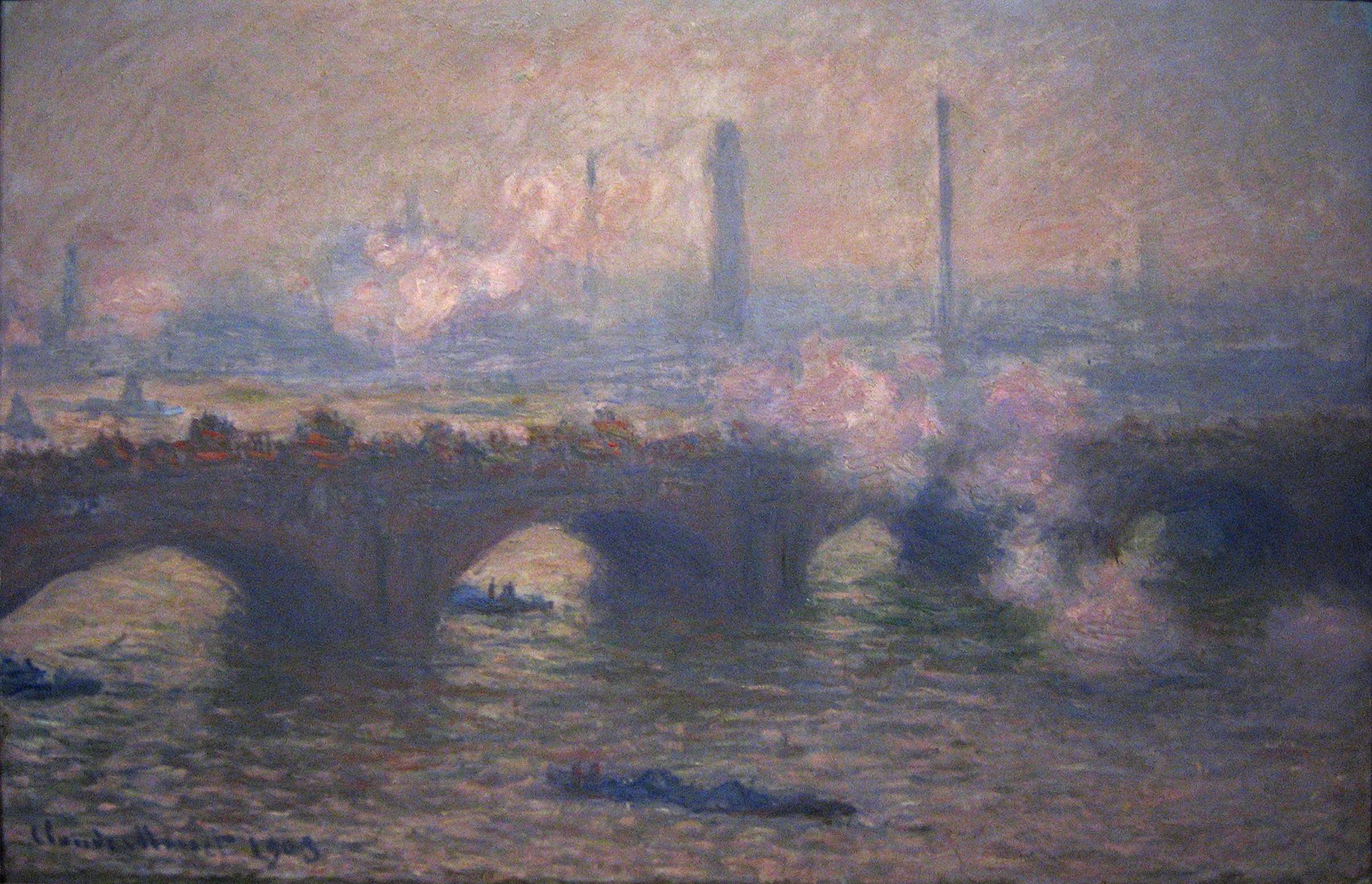 Κλοντ Μονέ. Η Γέφυρα του Βατερλώ, γκρίζα μέρα, 1903, Ουάσινγκτον, National Gallery of Art.