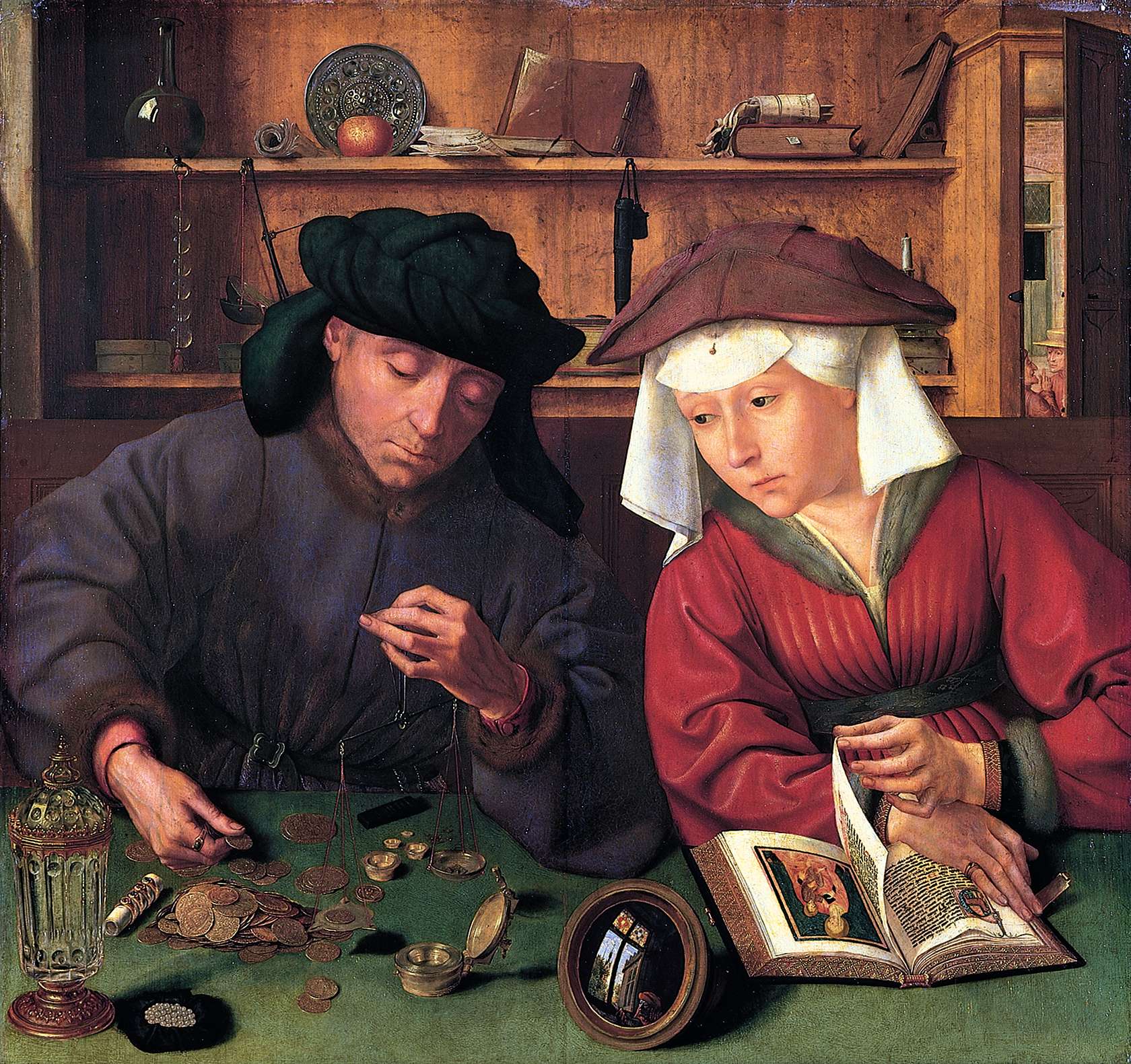 Κουέντιν Μασσάις. «Ο Αργυραμοιβός και η Σύζυγός του» (1514). Μουσείο του Λούβρου, Παρίσι, Γαλλία.