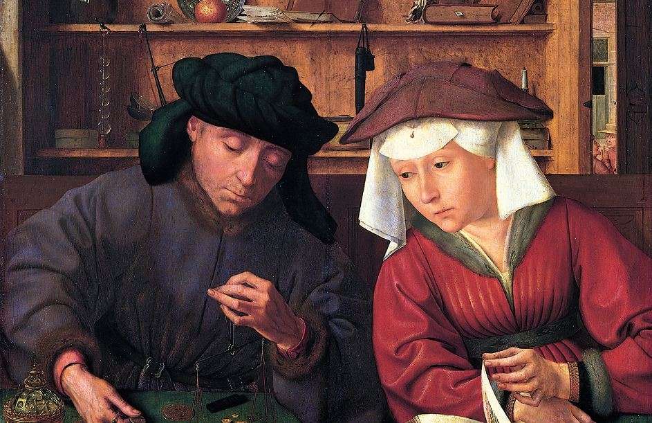 Κουέντιν Μασσάις. «Ο Αργυραμοιβός και η Σύζυγός του» (1514). Μουσείο του Λούβρου, Παρίσι, Γαλλία.