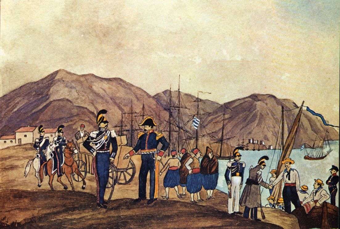 Έφιπποι και πεζοί χωροφύλακες και ναύτες στη Χαλκίδα 1835.