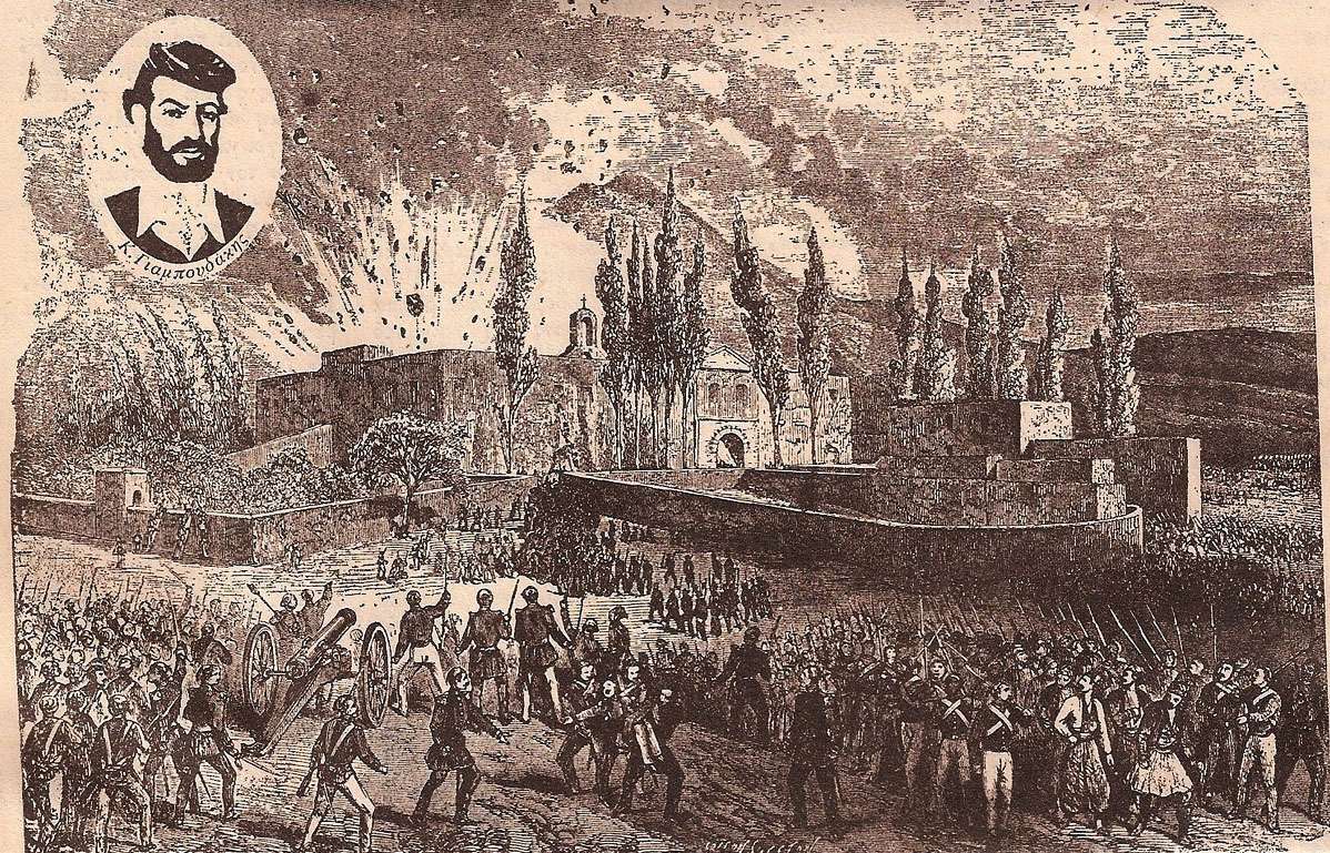 Στις 9 Νοεμβρίου, το ισχυρό πυροβόλο των Τούρκων έσπασε την μεγάλη πόρτα της μονής και, οι Οθωμανοί εισέβαλαν στην αυλή του μοναστηριού. Λίγη ώρα αργότερα, ένας νεαρός Κρητικός, ο Κ. Γιαμπουδάκης, έβαλε φωτιά σε μία πυριτιδαποθήκη, που βρισκόταν εκεί, και, από την έκρηξη, σκοτώθηκαν πολλοί από τους αντιμαχόμενους.