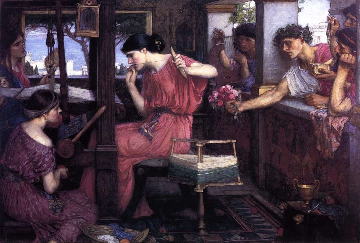 Η Πηνελόπη και οι μνηστήρες από τον John William Waterhouse (1912)