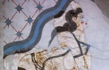 Γυναίκα σε τοιχογραφία της Σαντορίνης. 1700-1600 π.Χ. Μουσείο Προϊστορικής Θήρας.