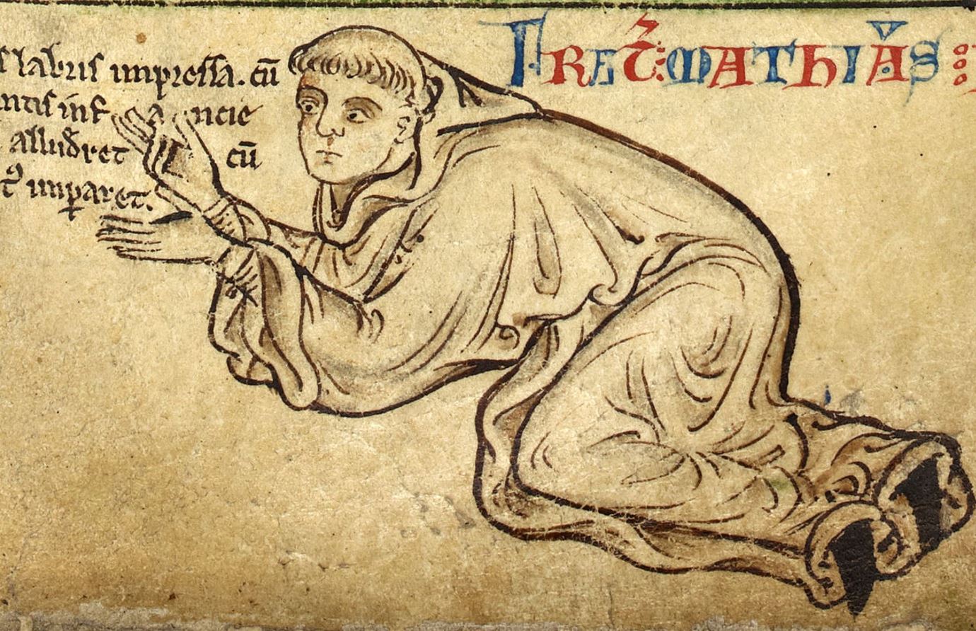 Σχέδιο του Μάθιου Πάρις, βενεδικτίνου μοναχού, καλλιτέχνη, χαρτογράφου και χρονικογράφου της Αγγλίας στις αρχές του 13ου αι.