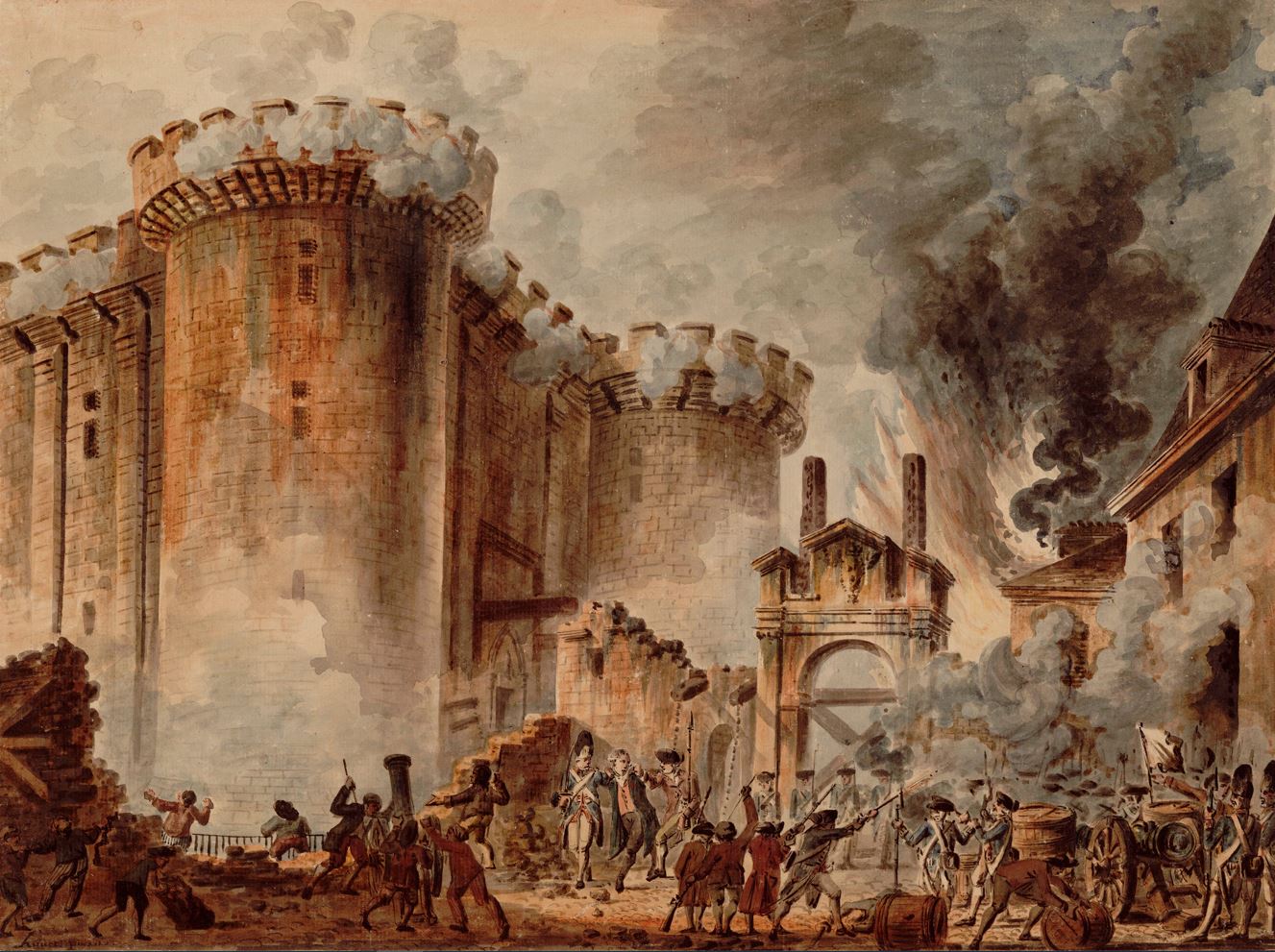 Η Γαλλική Επανάσταση ήταν περίοδος μεγάλων κοινωνικών και πολιτικών αναταραχών στη Γαλλία, που διήρκεσε από το 1789 έως το 1799. Άλωση της Βαστίλης, 14 Ιουλίου 1789.
