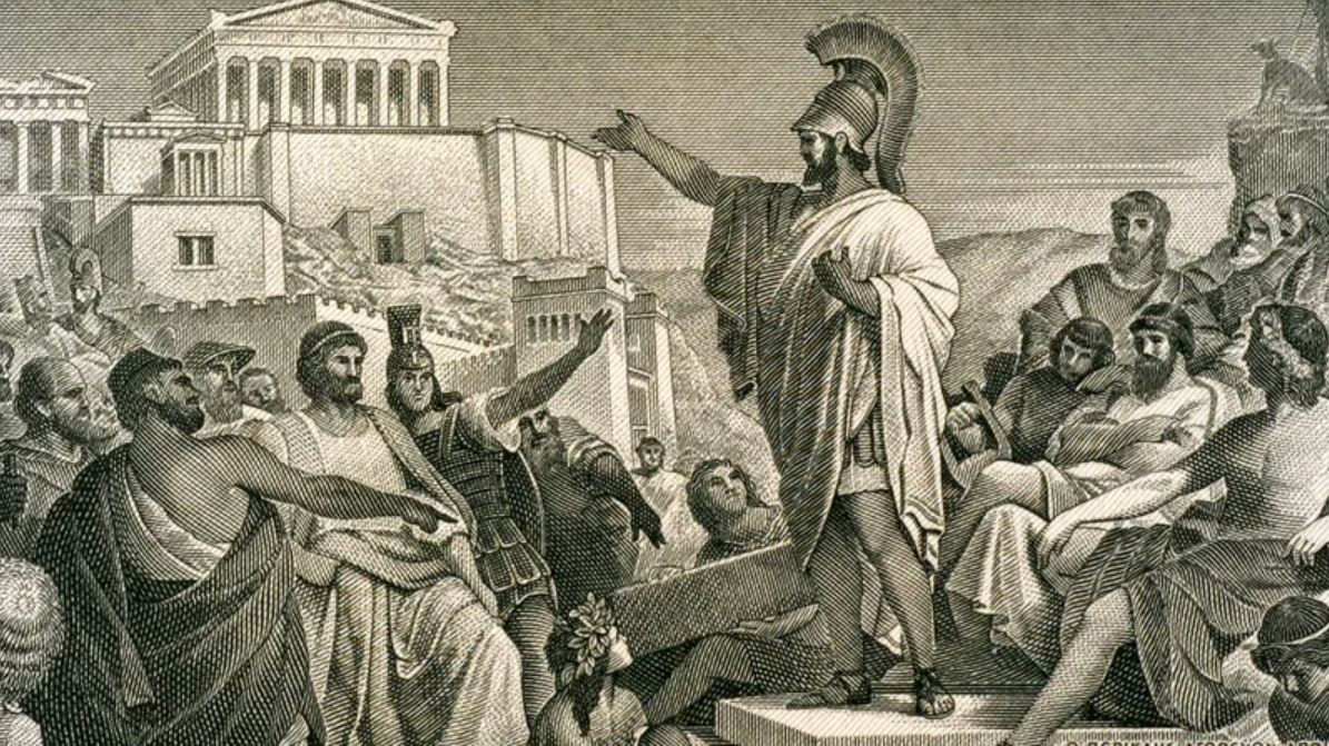 Ο Κλεισθένης στην αρχαία Αθήνα. Απεικόνιση εποχής.