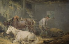 Άλογα σε στάβλο, 1791. (Horses in a Stable, 1791). Τζορτζ Μόρλαντ.